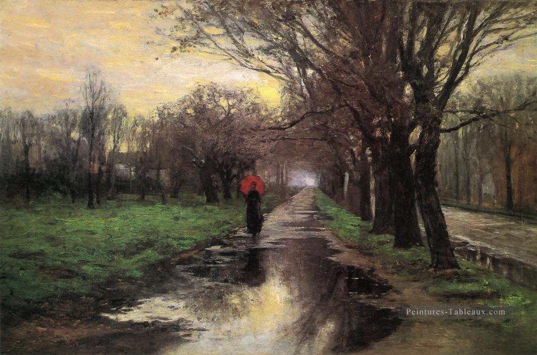 Meridian Street Thawing Météo Impressionniste Indiana Théodore Clement Steele paysage Peintures à l'huile